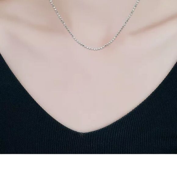 Giani Bernini Sterling Silver bead link chain 16”Necklace - Picture 2 of 6